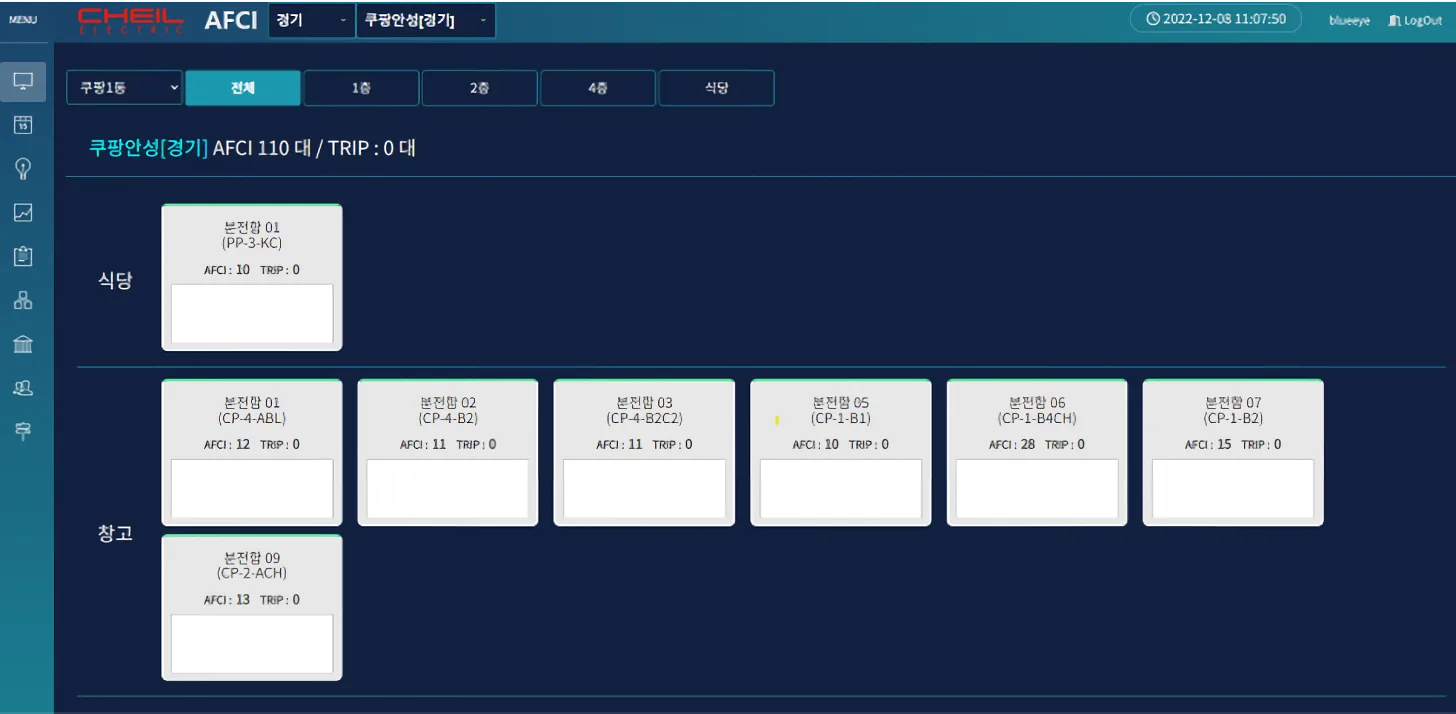 산업용 아크 누전차단기 모니터링 화면 6