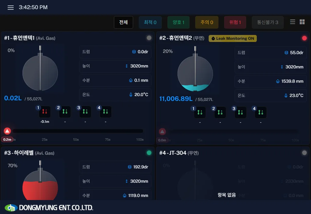 유류저장시설 누출 & 실시간 재고 화면 2